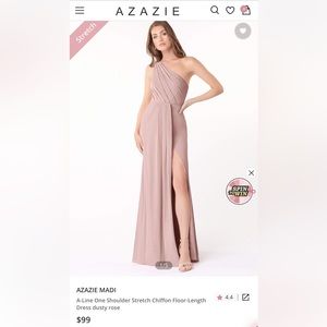 IVORY Azazie one shoulder gown. New with tags. Perfect condition